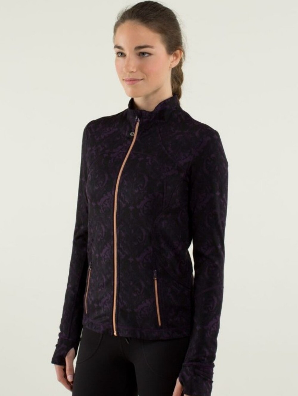Lululemon Forme define jacket II  beautiful baroque deep zinfandel size 10